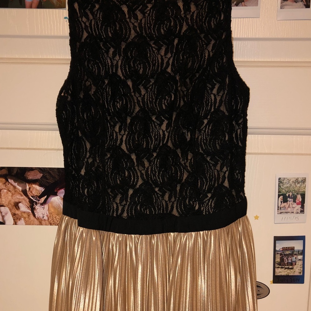 Black lace & Gold Dress